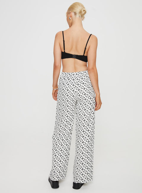 product Princess Polly High Waisted Pants  Zodiac Linen Blend Pants Black / White