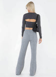 Wide-leg knit pants Thick elasticated waistband Good stretch, unlined