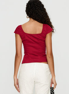 Transcendence Button Up Top Red