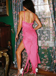 Princess Polly Square Neck  Valerian Frill Maxi Dress Pink