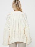 Abner Cable Cardigan Cream Princess Polly  long 