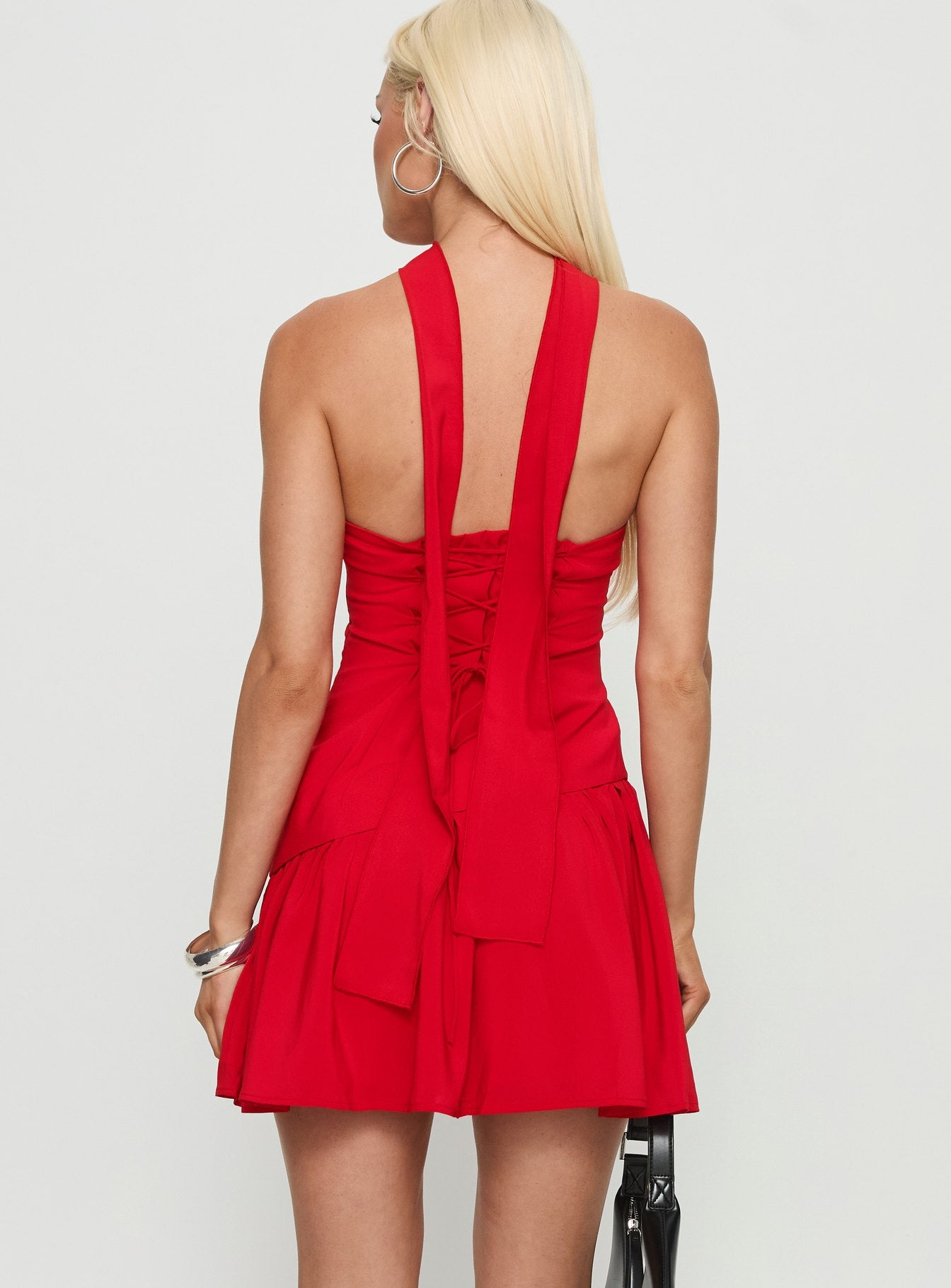 red strapless princess polly dress Carette Strapless Mini Dress Red