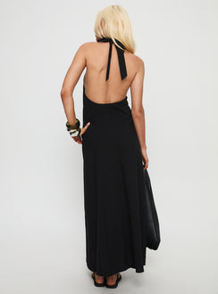 Kaiana Keyhole Halter Maxi Dress Black