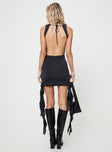 Mini dress Fixed straps, open back, tie fastening at back, frill detail, tiered hem