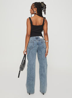 Sidle Low Rise Straight Leg Jeans Light Wash