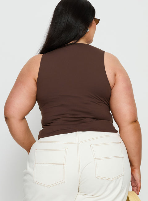 Georgetta Bust Detail Cami Top Brown Curve