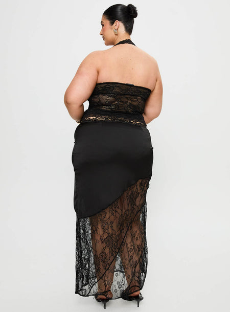 Castelli Lace Maxi Skirt Black Curve