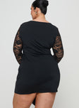 Covington Long Sleeve Mini Dress Black Curve