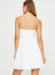 product Princess Polly Asymmetric Neckline  Ostro Strapless Mini Dress White