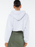 Cropped hoodie Zip up closure, drawstring waist