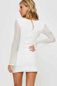 Princess Polly Square Neck  Martinez Long Sleeve Mini Dress White