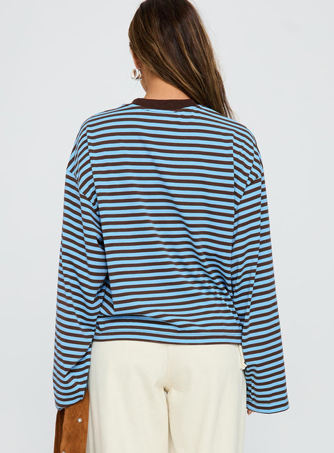 Bloom Long Sleeve Chocolate Sea Stripe