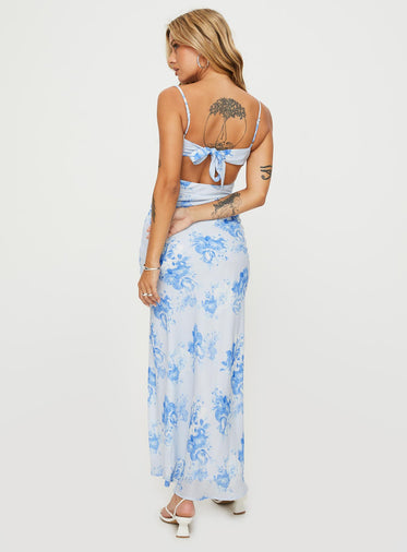 Hamri Maxi Dress White / Blue Floral