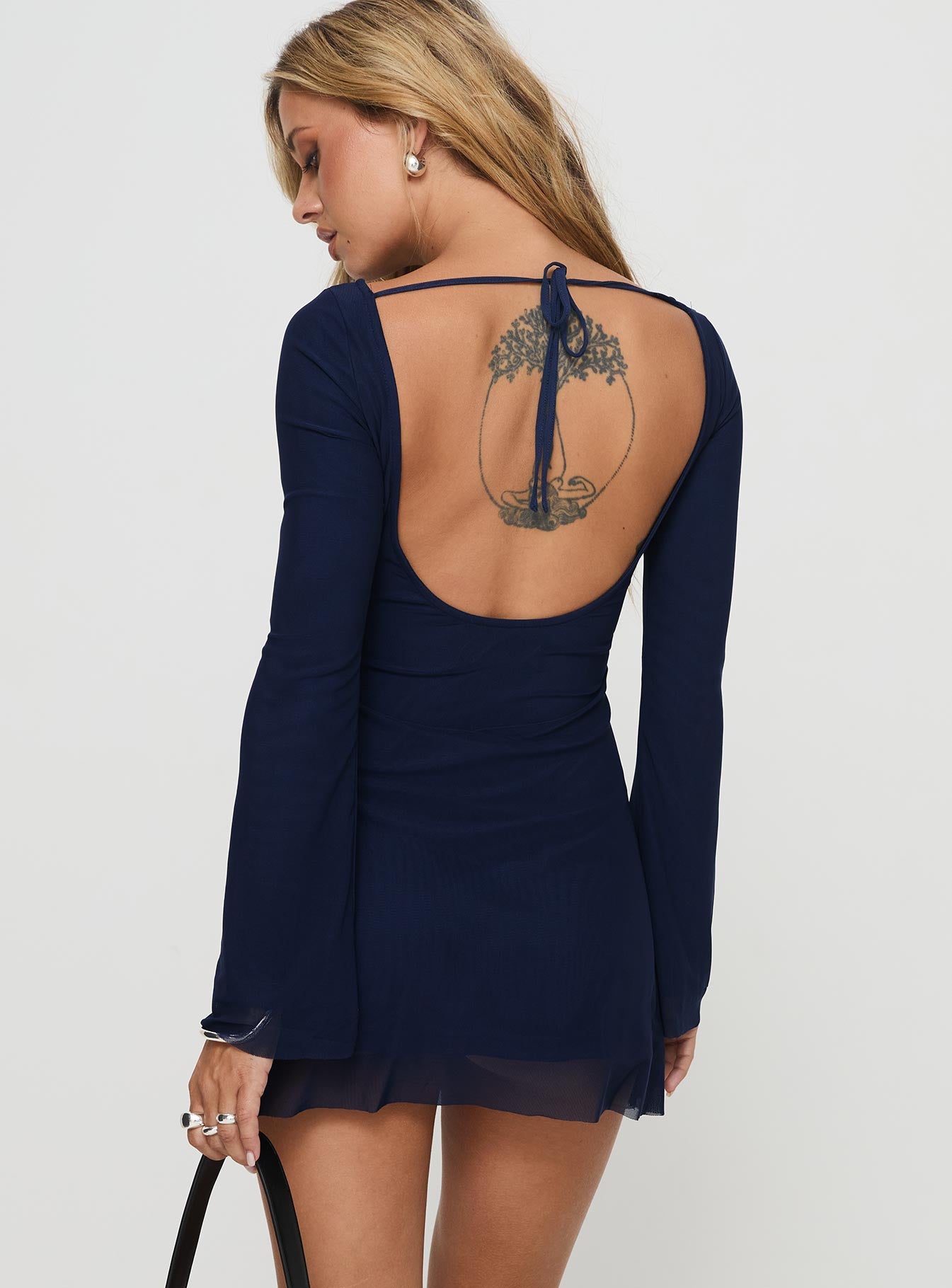 Lukea Long Sleeve Mini Dress Navy | Princess Polly Lukea Long Sleeve Mini Dress Navy | Princess Polly
