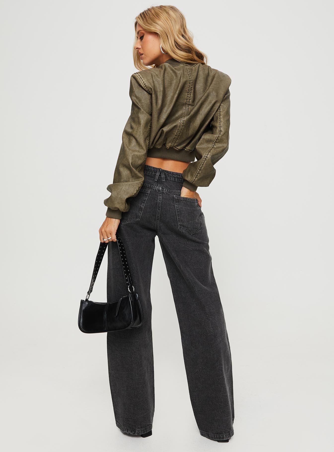 product Princess Polly High Waisted  Freedom Jeans Washed Charcoal