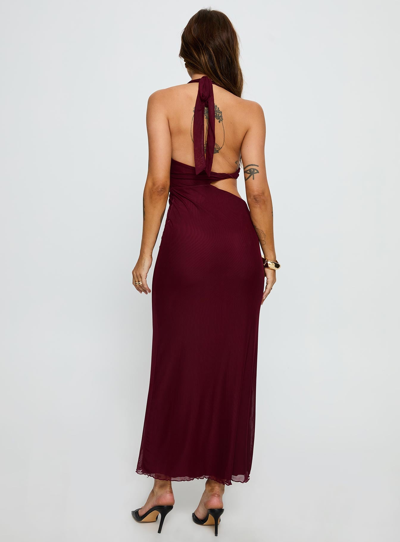 Novalee Keyhole Maxi Dress | Burgundy | Womens | Princess Polly Lower Impact Novalee Keyhole Maxi Dress | Burgundy | Womens | Princess Polly Lower Impact