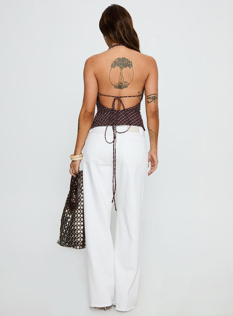 back view of model wearing Princess Polly Sabryna Low Rise Straight Leg Jeans White Low Rise Jeans 