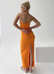 Princess Polly Sweetheart Neckline  Karyssa Rib Maxi Dress Orange