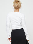 Long sleeve top  Slim fit, scooped neckline, ribbed material