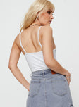 Bodysuit Scoop neck, fixed shoulder straps, high cut leg, cheeky bottom, press clip fastening, ribbed material
