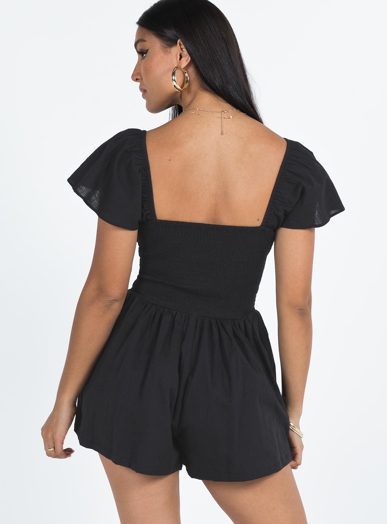 Front Row Romper Black