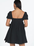 Princess Polly Square Neck  Lorna Short Sleeve Mini Dress Black