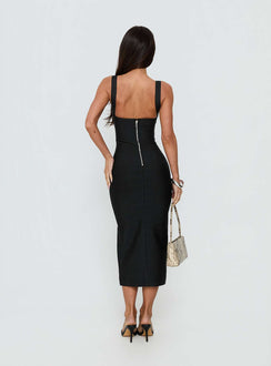 Justina Bandage Midi Dress Black Petite