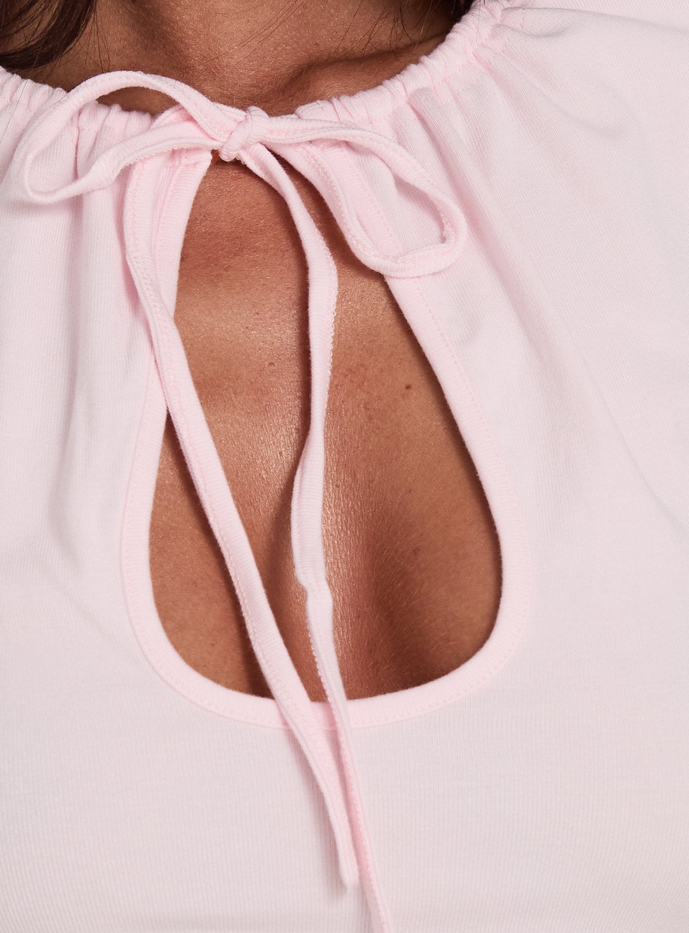 Delectable Tie Detail Short Sleeve Top Pink