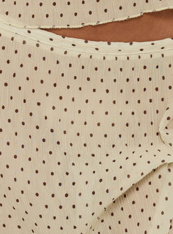 Ford Maxi Skirt Butter / Chocolate Polka Dot
