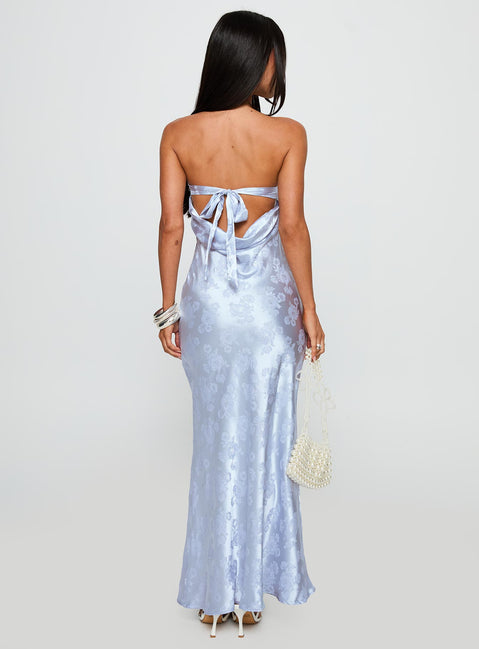 Haley Maxi Dress Blue Jacquard | Princess Polly Haley Maxi Dress Blue Jacquard | Princess Polly