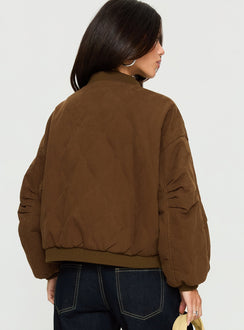 Stick Season Quilted Jacket Brown