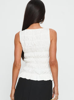 Marleene Shirred Top White
