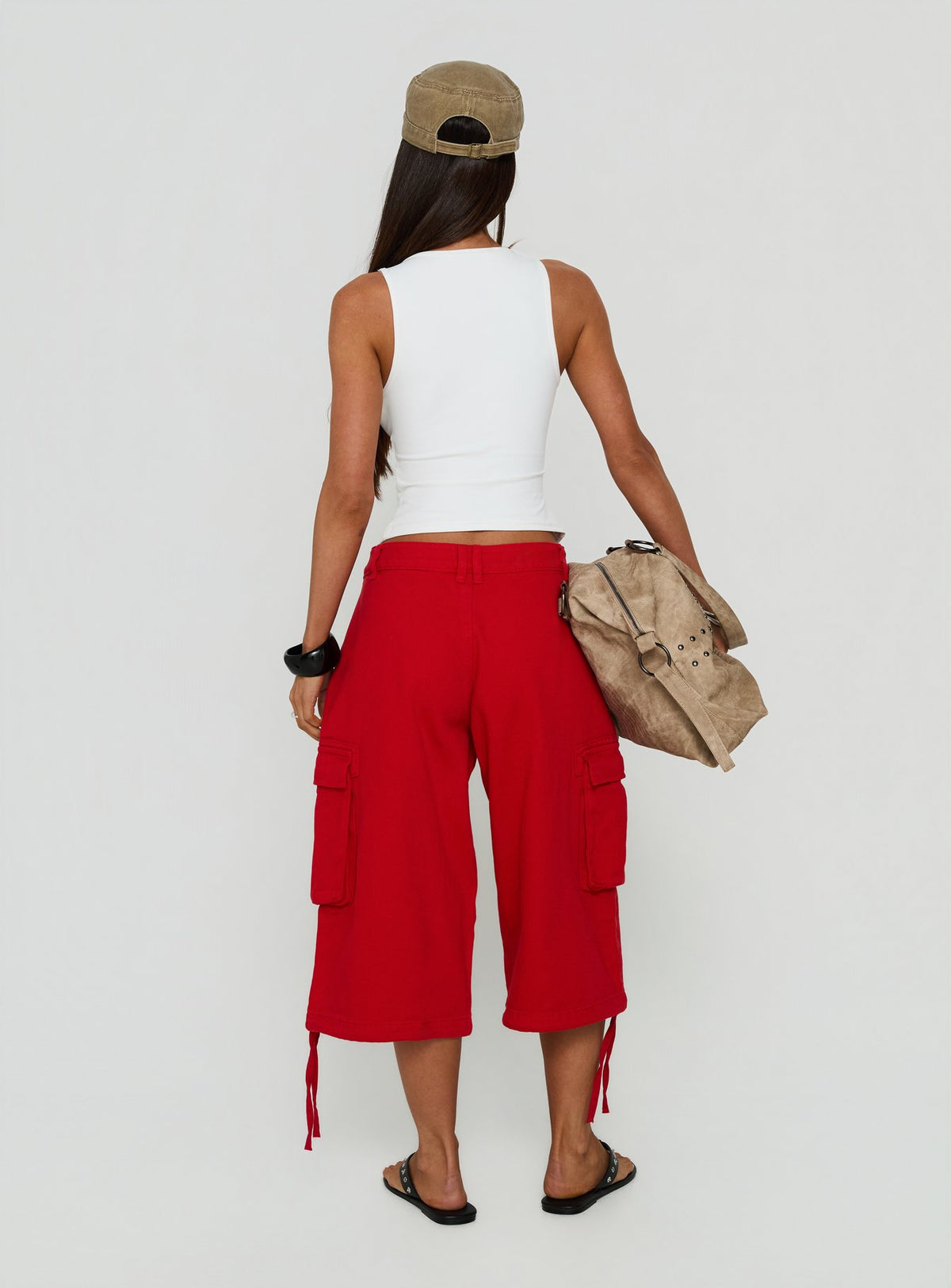 Hudsen Longline Cargo Shorts Red