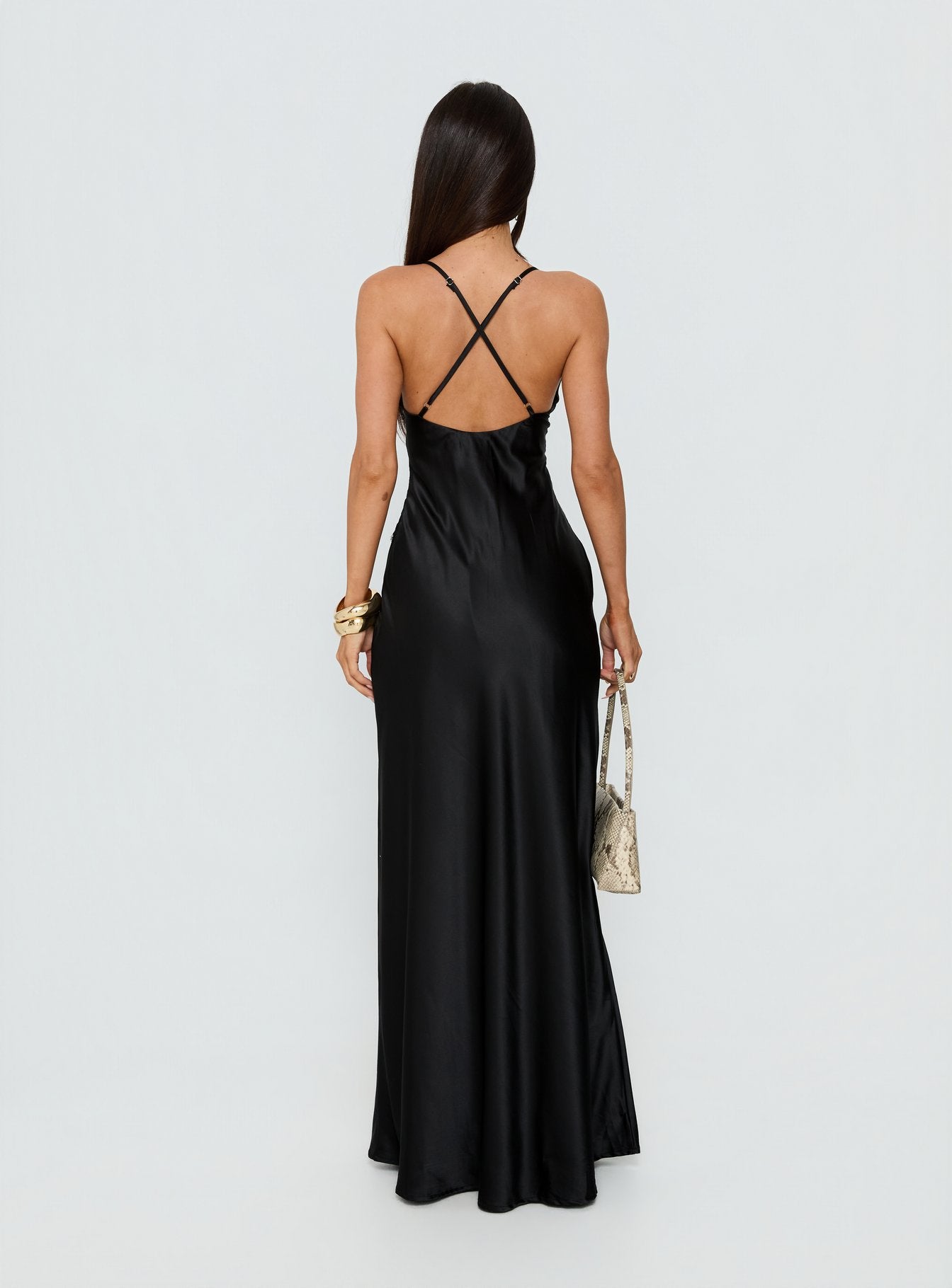 chinese dress ladies Klairee Halter Lace Maxi Dress Black