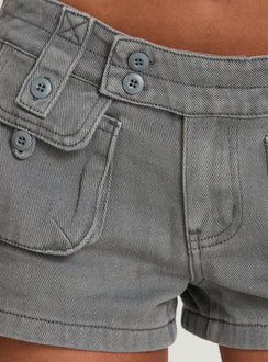 Headphones On Micro Cargo Short Charcoal
