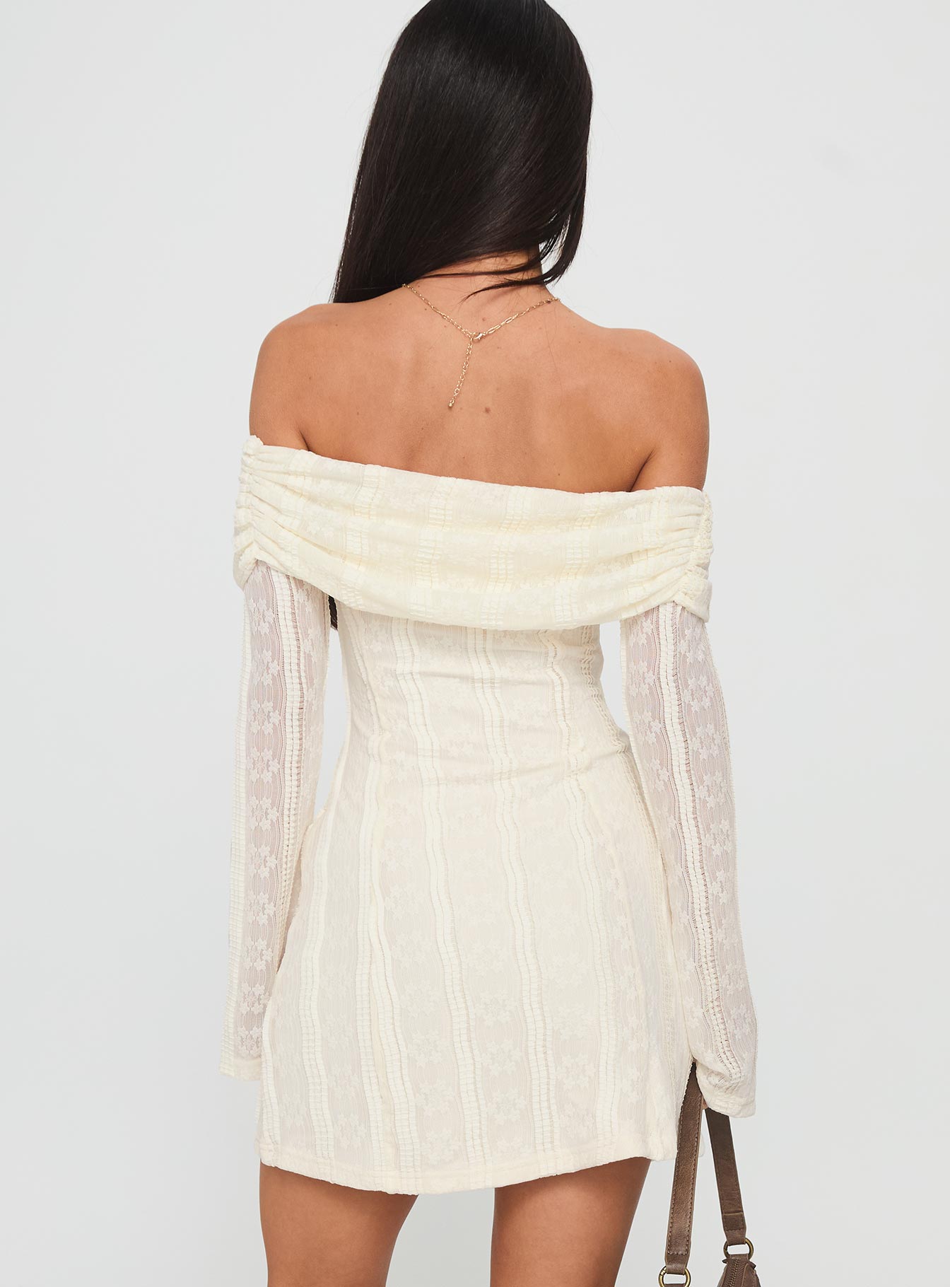 colette lace long sleeve mini dress Colettie Long Sleeve Mini Dress | Cream | Womens