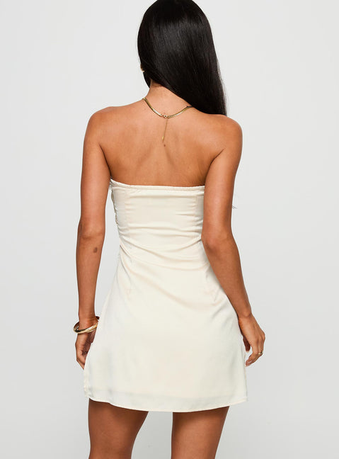 Irena Strapless Mini Dress Champagne | Princess Polly Irena Strapless Mini Dress Champagne | Princess Polly