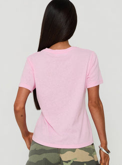 Nonchalant Girl Graphic Relaxed Tee Pink