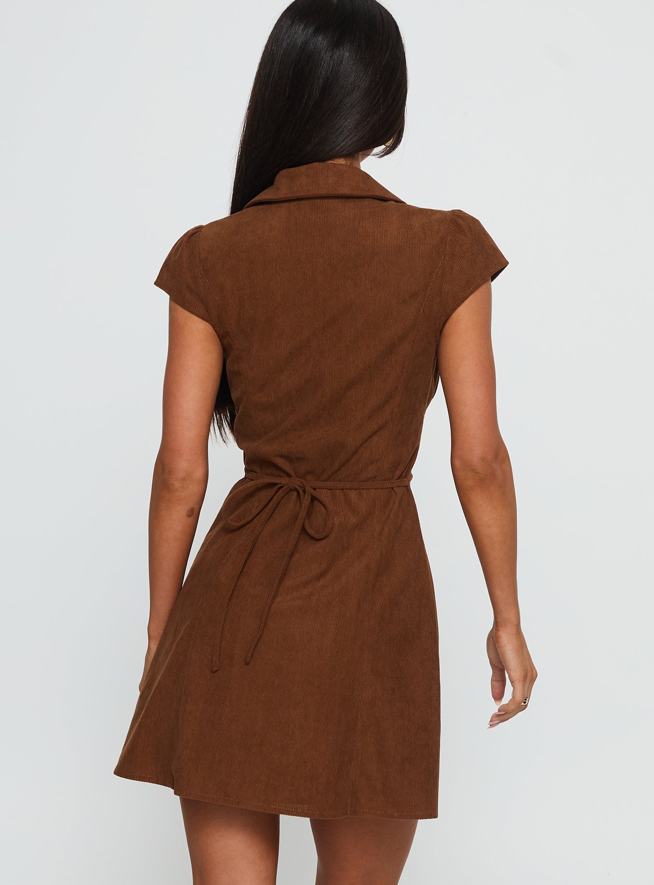 Magdalene Corduroy Button Down Mini Dress | Chocolate | Womens | Princess Polly Lower Impact Magdalene Corduroy Button Down Mini Dress | Chocolate | Womens | Princess Polly Lower Impact
