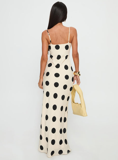Avienna Maxi Dress White / Polka Dot