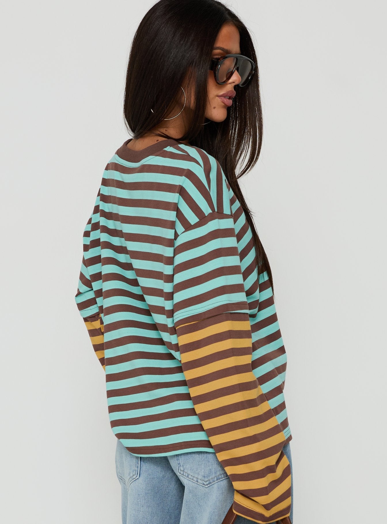 Jorgiah Layered Long Sleeve Top Multi Stripe | Princess Polly
