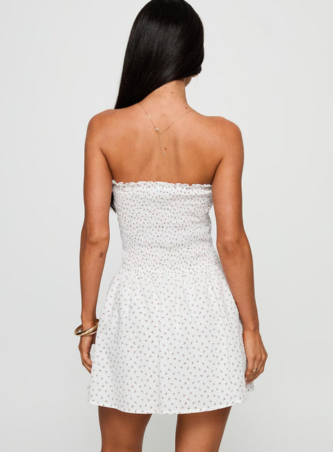 How To Love Tie Detail Romper White Floral