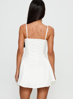 Alympia Pleat Mini Dress White