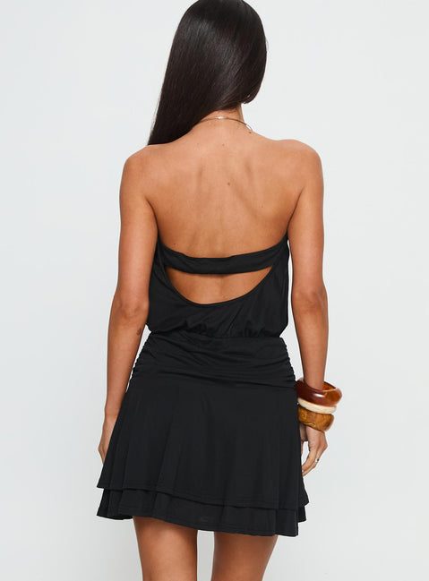 Brionne Pendant Detail Mini Dress Black | Princess Polly Brionne Pendant Detail Mini Dress Black | Princess Polly