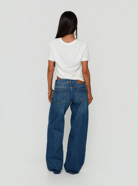 Ellanor Low Rise Straight Leg Jeans Vintage Dark Blue