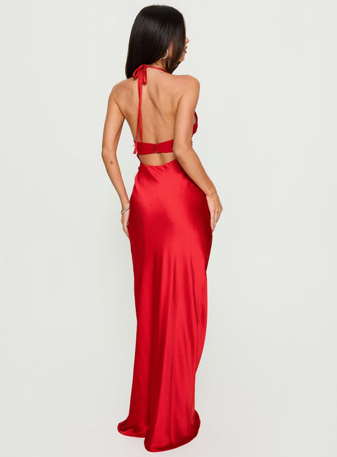 Odyssa Halter Maxi Dress Red | Princess Polly Odyssa Halter Maxi Dress Red | Princess Polly
