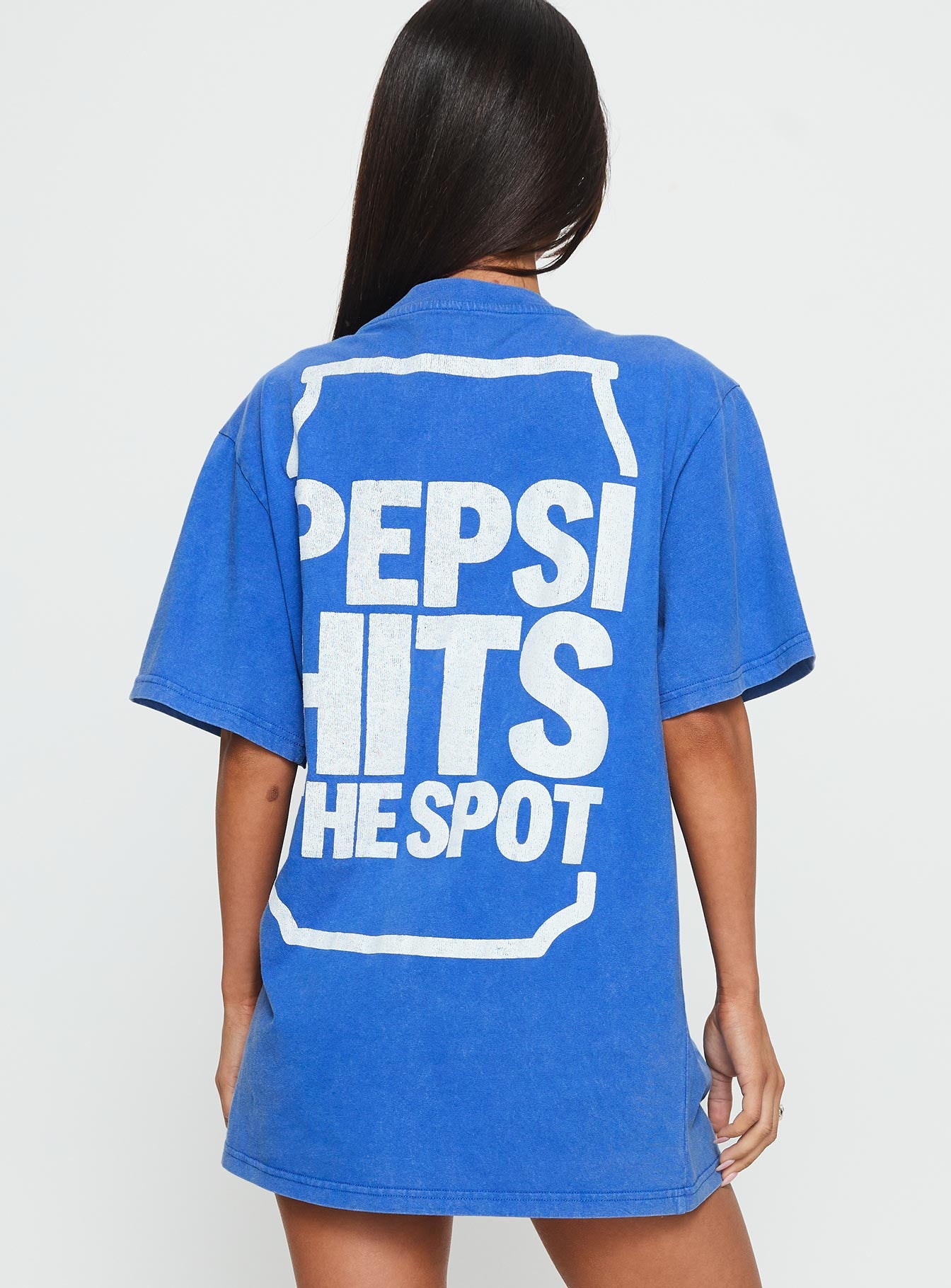 Pepsi Cola Oversized Graphic Top Blue