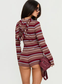 Jamima Long Sleeve Knit Playsuit Multi Stripe