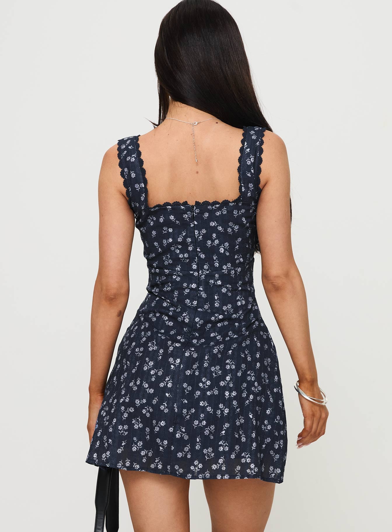 Dasha Mini Dress Navy Floral | Princess Polly