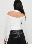 Shivers Halter Long Sleeve Top White